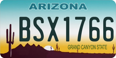 AZ license plate BSX1766