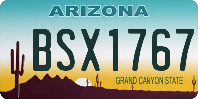 AZ license plate BSX1767