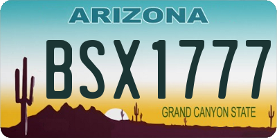 AZ license plate BSX1777