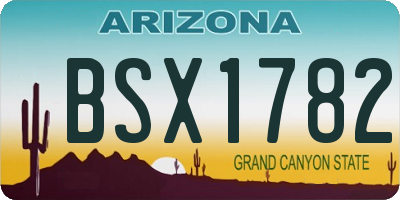 AZ license plate BSX1782