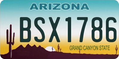 AZ license plate BSX1786