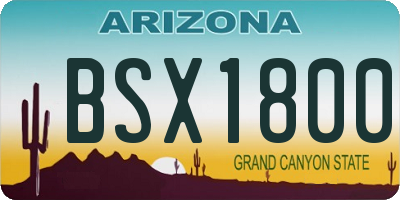 AZ license plate BSX1800