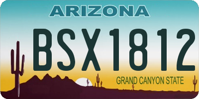 AZ license plate BSX1812