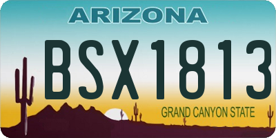 AZ license plate BSX1813