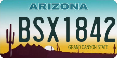 AZ license plate BSX1842