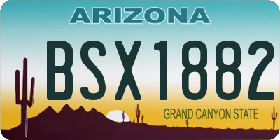 AZ license plate BSX1882