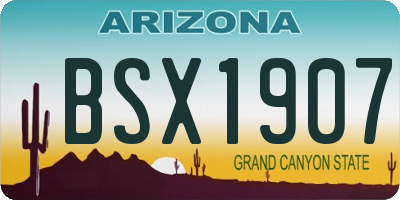 AZ license plate BSX1907