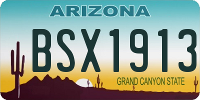 AZ license plate BSX1913