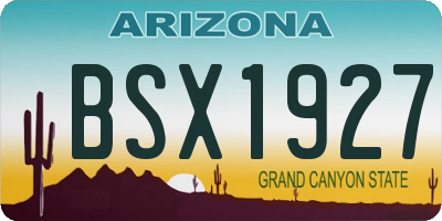 AZ license plate BSX1927