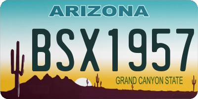 AZ license plate BSX1957