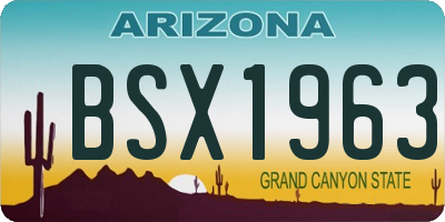 AZ license plate BSX1963