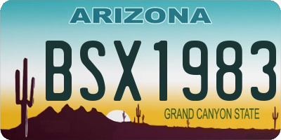 AZ license plate BSX1983