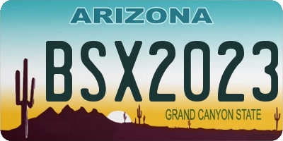AZ license plate BSX2023