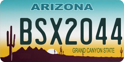 AZ license plate BSX2044