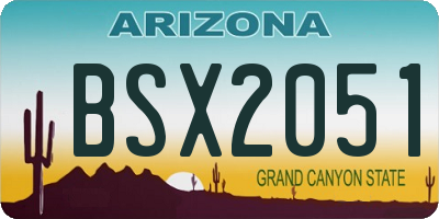 AZ license plate BSX2051