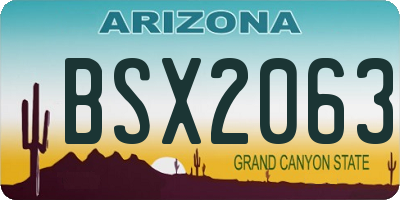 AZ license plate BSX2063