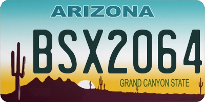 AZ license plate BSX2064