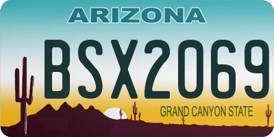 AZ license plate BSX2069