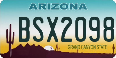 AZ license plate BSX2098