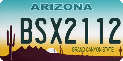 AZ license plate BSX2112