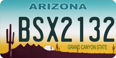 AZ license plate BSX2132