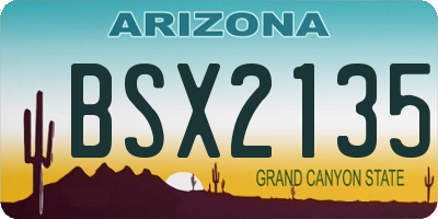 AZ license plate BSX2135