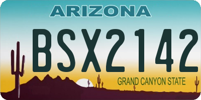 AZ license plate BSX2142