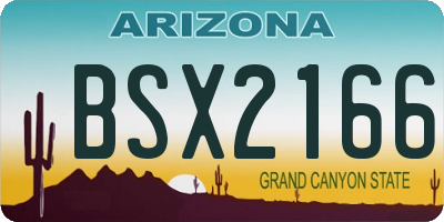 AZ license plate BSX2166