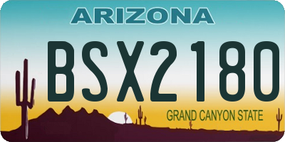 AZ license plate BSX2180