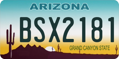 AZ license plate BSX2181