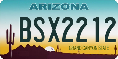 AZ license plate BSX2212