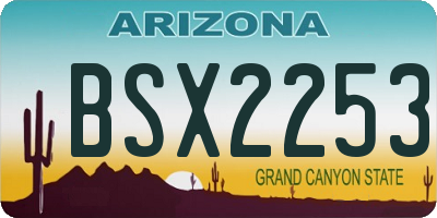 AZ license plate BSX2253