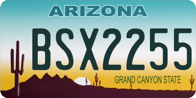 AZ license plate BSX2255