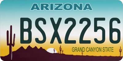 AZ license plate BSX2256