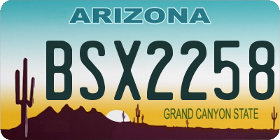 AZ license plate BSX2258