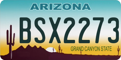 AZ license plate BSX2273