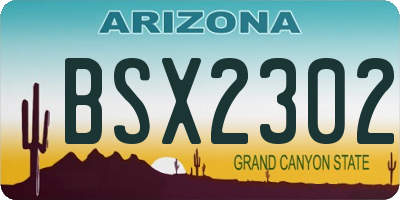 AZ license plate BSX2302