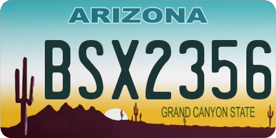 AZ license plate BSX2356