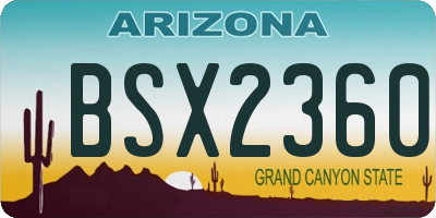 AZ license plate BSX2360