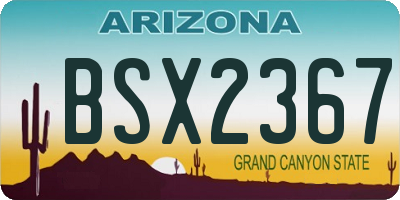 AZ license plate BSX2367