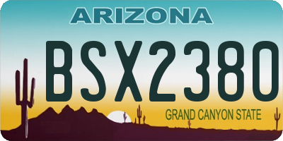 AZ license plate BSX2380