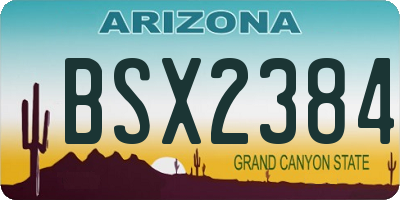 AZ license plate BSX2384