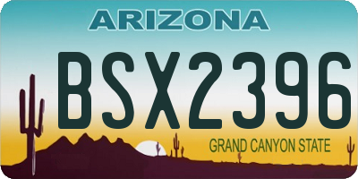 AZ license plate BSX2396