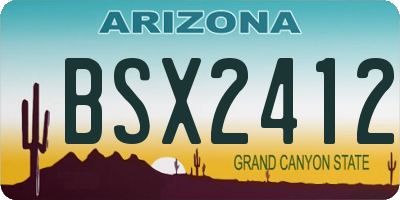 AZ license plate BSX2412