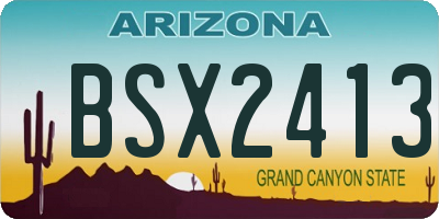 AZ license plate BSX2413