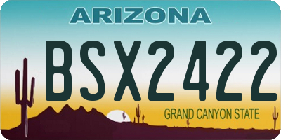 AZ license plate BSX2422