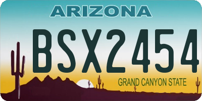 AZ license plate BSX2454