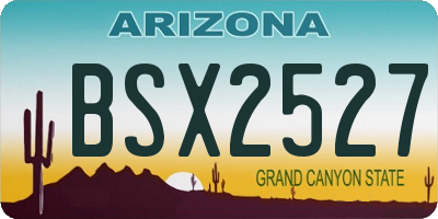 AZ license plate BSX2527