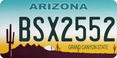 AZ license plate BSX2552