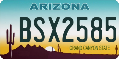 AZ license plate BSX2585